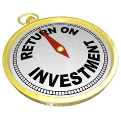 A gold watch with the words “return on investment” written on the face to signify the huge revenue to be made with expert SEO.